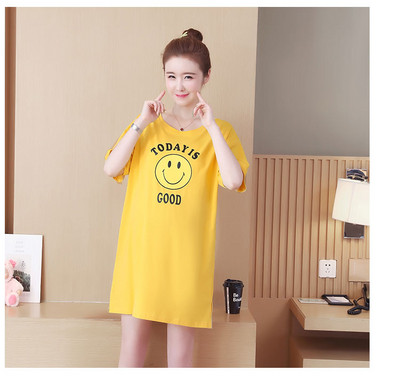 Casual φόρεμα για έγκυες γυναίκες με κοντά μανίκια και απλικέ