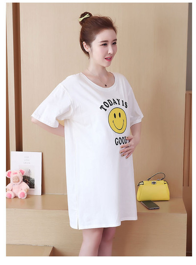 Casual φόρεμα για έγκυες γυναίκες με κοντά μανίκια και απλικέ