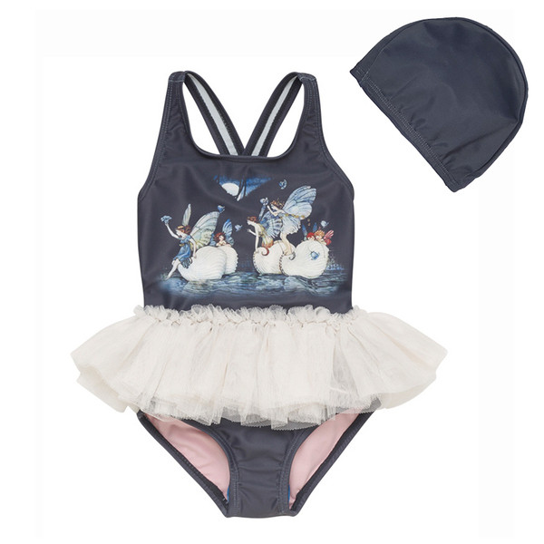 Moekas ristrihmade ja tülliga ujumistrikoo tüdrukutele