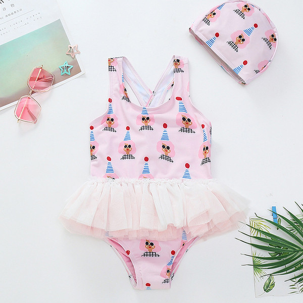 Moekas ristrihmade ja tülliga ujumistrikoo tüdrukutele