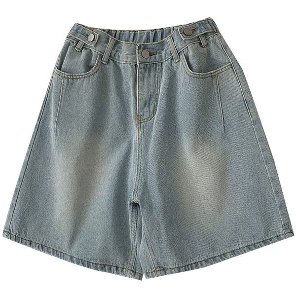 Retro női rövid fazonú, zsebes farmernadrág