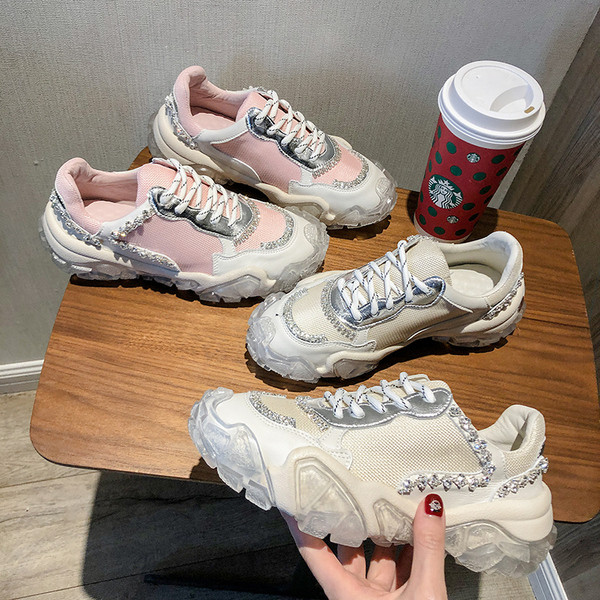 Uus mudel silikoontalla ja kivikestega naiste tossud