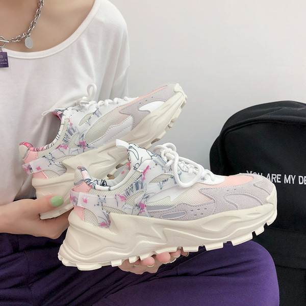 Női alkalmi velúr tornacipő 5 cm-es talppal