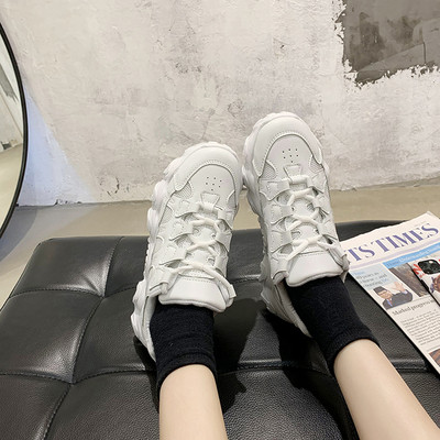 Eko bőrből készült alkalmi női tornacipő fűzővel