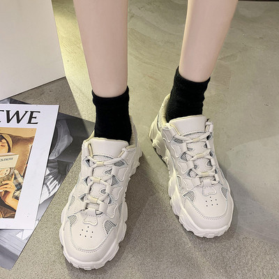 Eko bőrből készült alkalmi női tornacipő fűzővel