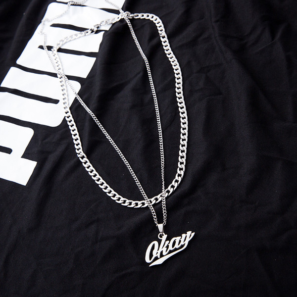 Μεταλλική αλυσίδα ανδρική με επιγραφή