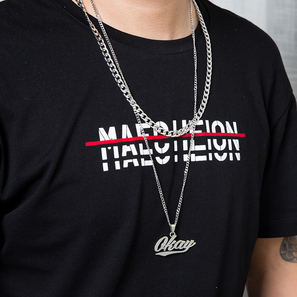 Μεταλλική αλυσίδα ανδρική με επιγραφή