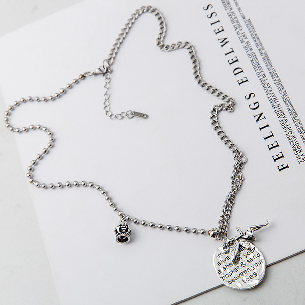 Praegune naiste metallist kaelakee kirjaga