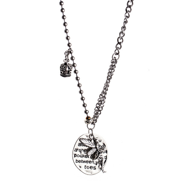 Praegune naiste metallist kaelakee kirjaga