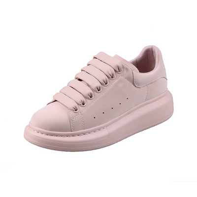 Casual γυναικεία αθλητικά παπούτσια από οικολογικό δέρμα με επίπεδη σόλα και κορδόνια