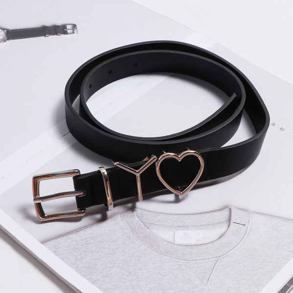 Lezser női fekete ekobőr öv fém elemekkel