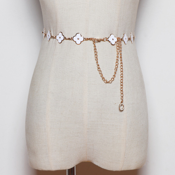 Jelenlegi fém öv típusú lánc virágokkal