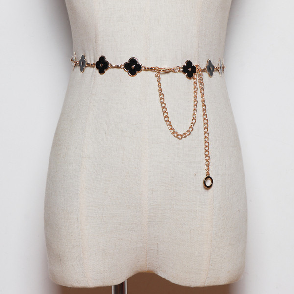 Jelenlegi fém öv típusú lánc virágokkal