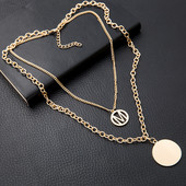 Modern női fém nyaklánc medállal