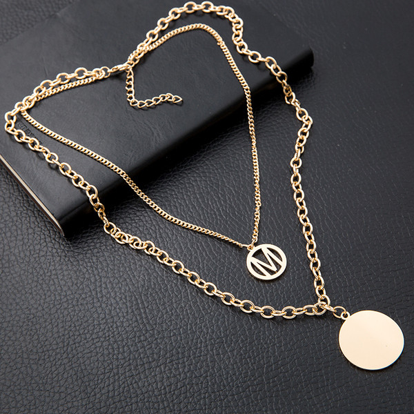 Modern női fém nyaklánc medállal