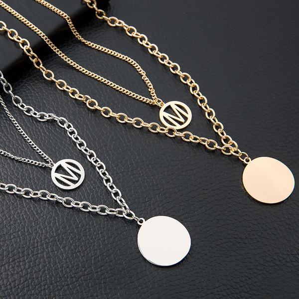 Modern női fém nyaklánc medállal