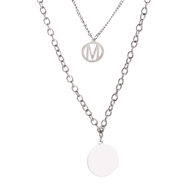 Modern női fém nyaklánc medállal