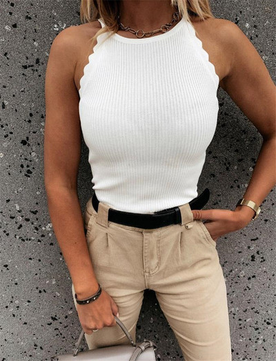 Ženska ležerna majica bez rukava - pripijeni model