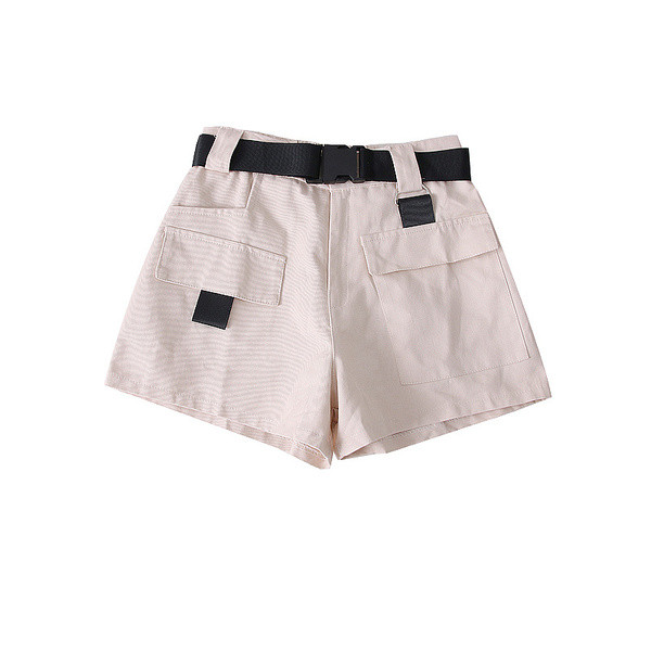 Uus mudel taskute ja vööga naiste lühikesed püksid