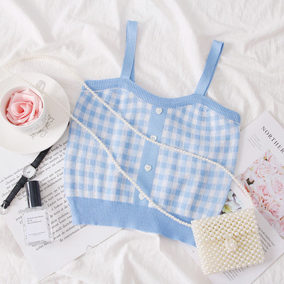 Novi model ženske majice bez rukava na tanke naramenice - kratki model