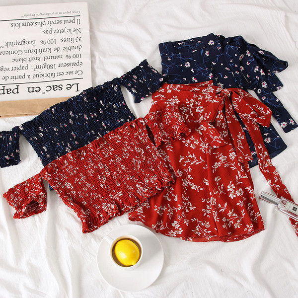 Új modell kétrészes női szett rövid blúz + szoknya