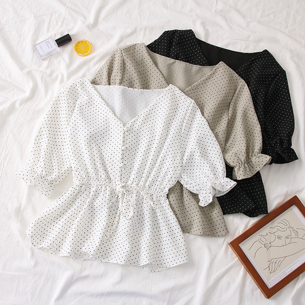 Új modell női blúz 3/4-es ujjal és spitz nyakkivágással