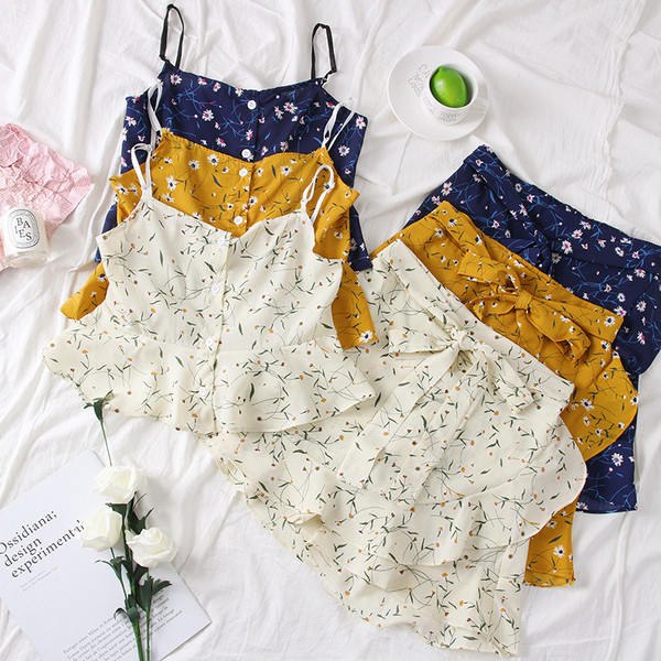 Μοντέρνο γυναικείο σετ φούτερ + φούστα με λουλούδια μοτίβα