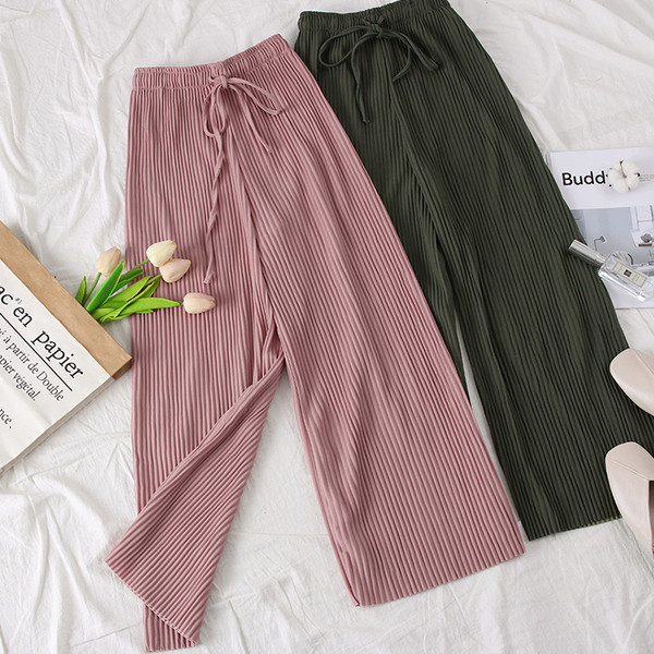 Kaasaegsed naiste püksid paeltega - lai mudel