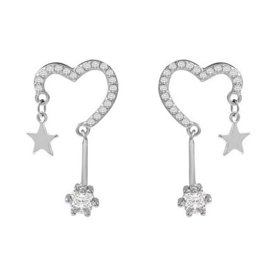 Γυναικεια σκουλαρίκια με βότσαλα και σχήμα καρδιάς