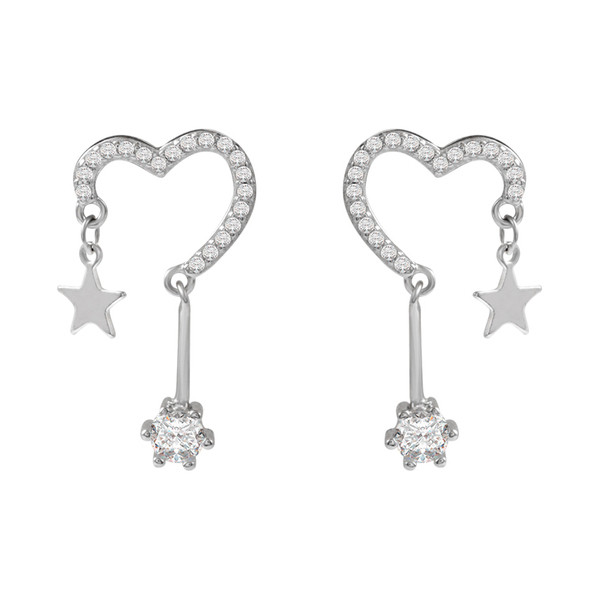 Γυναικεια σκουλαρίκια με βότσαλα και σχήμα καρδιάς