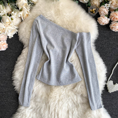 Γυναικεία μπλούζα εξώπλατη και  με μακριά μανίκια