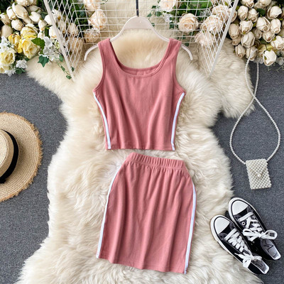 Γυναικείο σετ με μπορντούρα - φούστα και φανελάκι