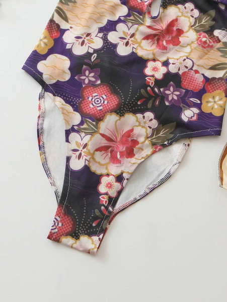 Дамски цял бански с флорален десен