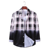 ÚJ modell férfi kockás ing klasszikus gallérral és hosszú ujjal