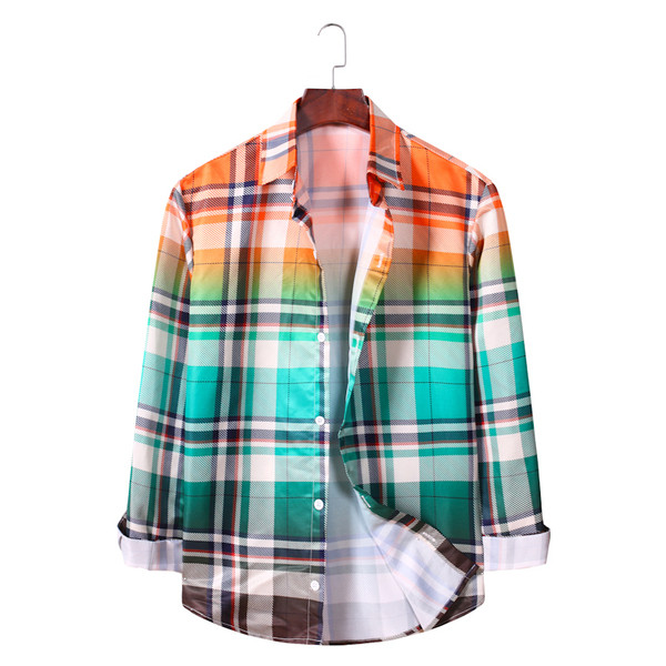 Klassikalise krae ja pikkade varrukatega vabaaja meeste särgi mudel