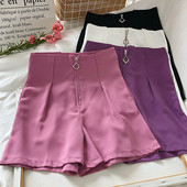 Moderne ženske kratke hlače s visokim strukom i patentnim zatvaračem