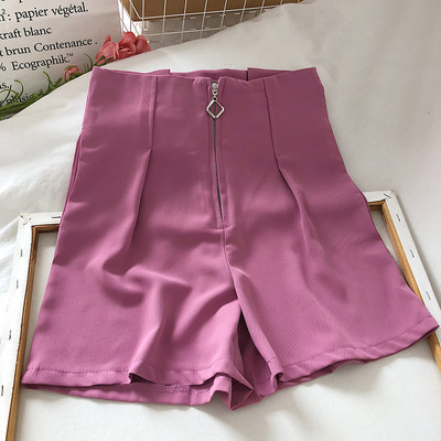 Moderne ženske kratke hlače s visokim strukom i patentnim zatvaračem