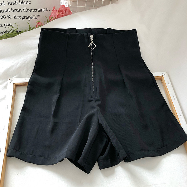 Moderne ženske kratke hlače s visokim strukom i patentnim zatvaračem