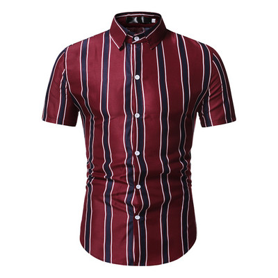 Ανδρικό πουκάμισο μοντέρνο με κλασικό ριγέ γιακά