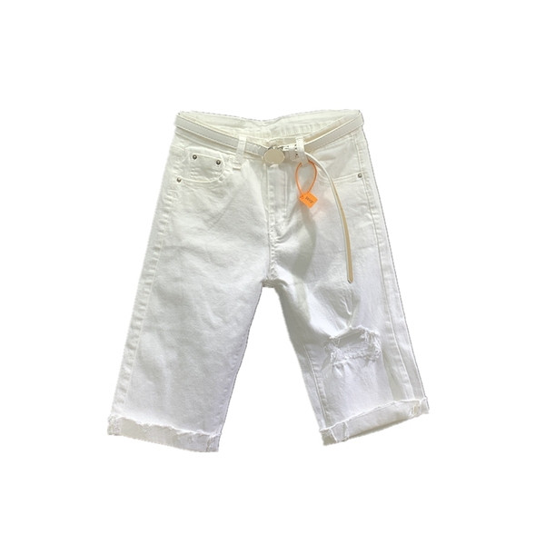 Új modell 3/4-es női nadrág övvel, szakadt motívumokkal