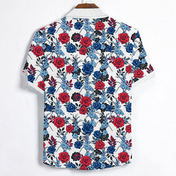 ÚJ modell férfi alkalmi ing klasszikus gallérral és virágmintával, nyárra illően