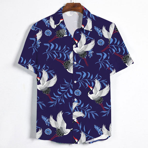 Modern férfi ing klasszikus gallérral és rövid ujjal