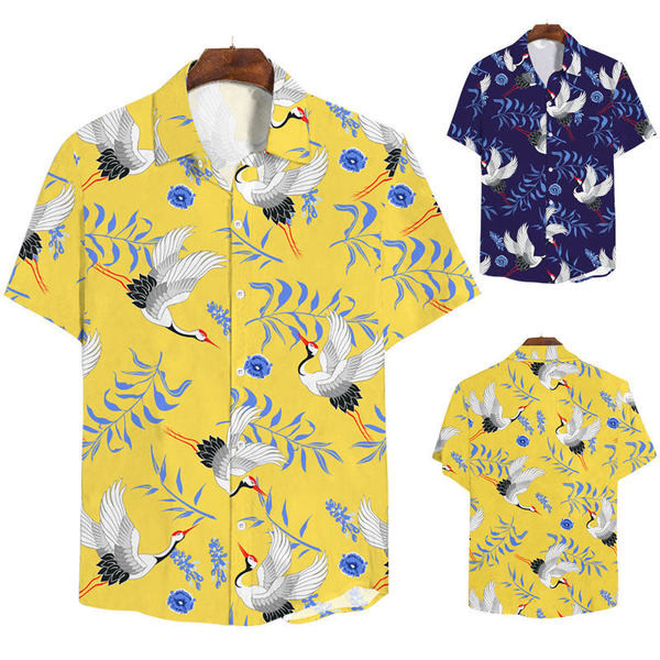 Modern férfi ing klasszikus gallérral és rövid ujjal