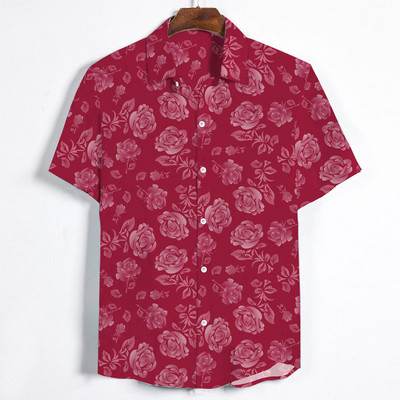 Alkalmi férfi ing klasszikus gallérral és virágmintával