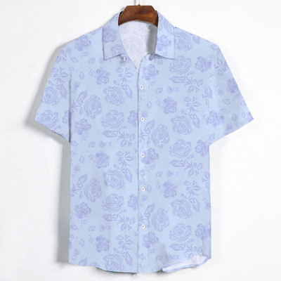 Alkalmi férfi ing klasszikus gallérral és virágmintával