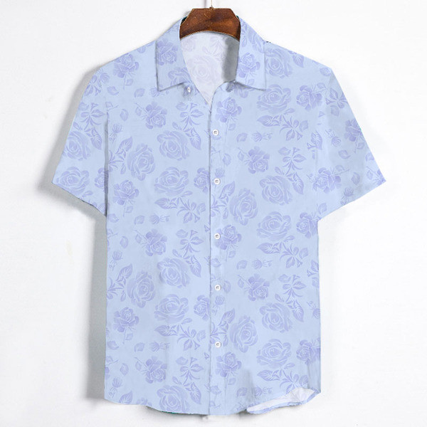 Alkalmi férfi ing klasszikus gallérral és virágmintával