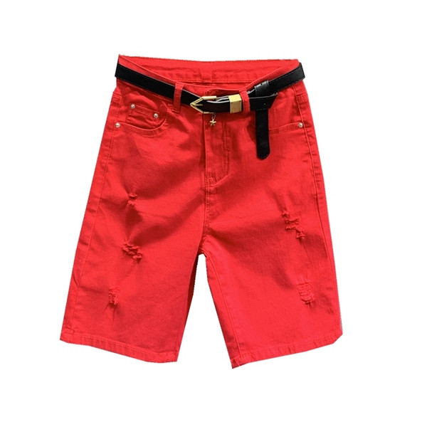 Női alkalmi nadrág övvel, szakadt motívumokkal