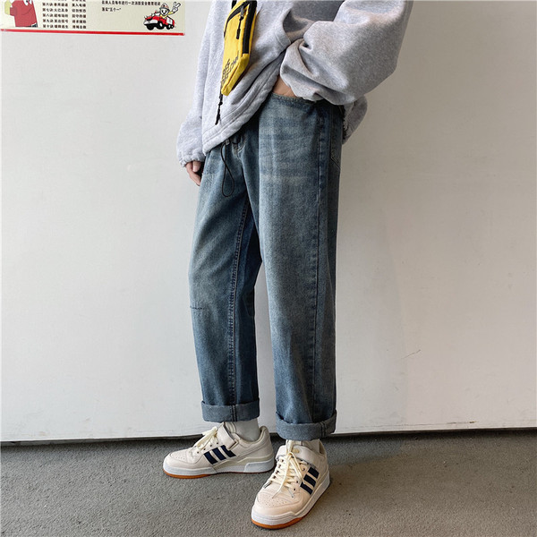 Férfi farmer sima széles modell