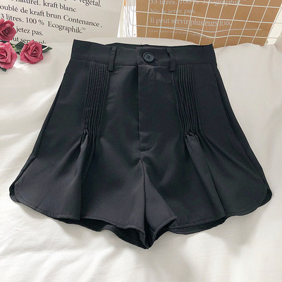 Alkalmi női rövidnadrág magas derékkal, gombbal