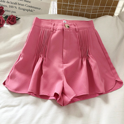 Alkalmi női rövidnadrág magas derékkal, gombbal